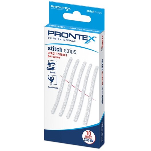 Cerotti Punto per sutura - Prontex Stitch Strips - 3 x 75 mm - 10 cerotti Cerotti Punto per sutura - Prontex Stitch Strips - 3 x 75 mm - 10 cerotti