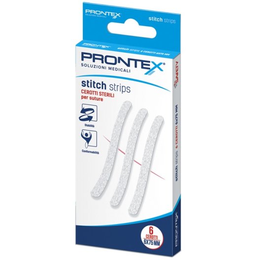 Cerotti Punto per sutura - Prontex Stitch Strips - 6 x 75 mm - 10 cerotti Cerotti Punto per sutura - Prontex Stitch Strips - 6 x 75 mm - 10 cerotti