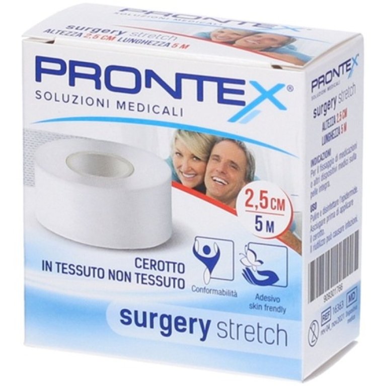 Cerotto in tessuto non tessuto - 2,5 cm x 5 mt - Prontex Surgery Stretch