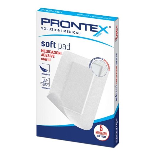 Cerotti Prontex Soft Pad - 10x15 cm - 5 cerotti - Garze adesive in TNT Cerotti Prontex Soft Pad - 10x15 cm - 5 cerotti - Garze adesive in TNT