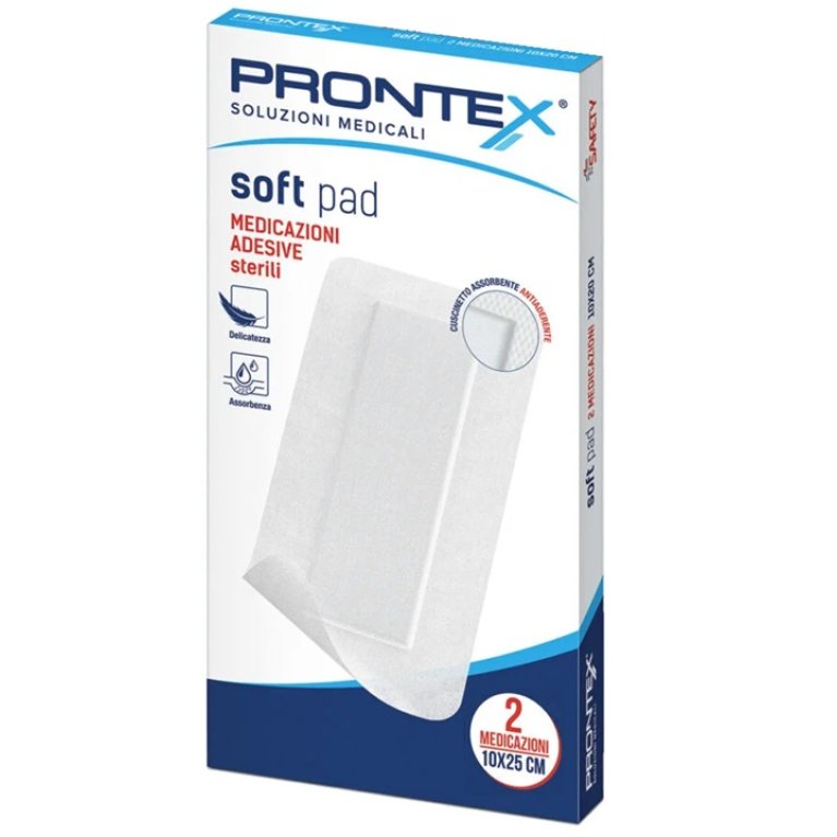 Garze adesive Prontex Soft Pad - 10x25 cm - 2 cerotti in TNT