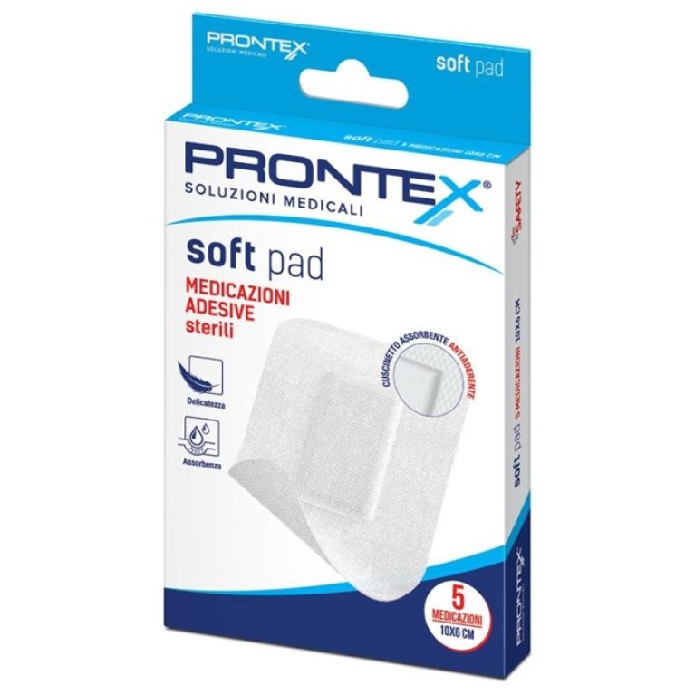 Cerotti Prontex Soft Pad - 10x6 cm - 5 cerotti - Garze adesive in TNT Cerotti Prontex Soft Pad - 10x6 cm - 5 cerotti - Garze adesive in TNT