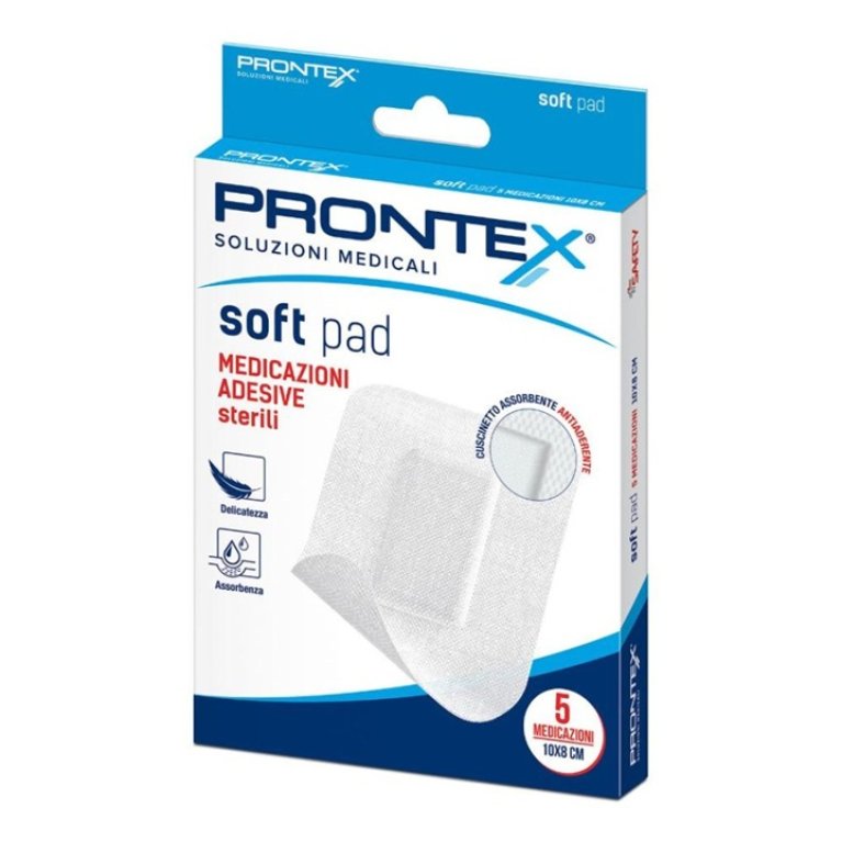 Cerotti Prontex Soft Pad - 10x8 cm - 5 cerotti - Garze adesive in TNT Cerotti Prontex Soft Pad - 10x8 cm - 5 cerotti - Garze adesive in TNT