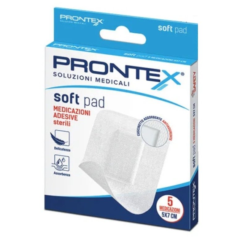 Cerotti Prontex Soft Pad - 5x7 cm - 5 cerotti - Garze adesive in TNT Cerotti Prontex Soft Pad - 5x7 cm - 5 cerotti - Garze adesive in TNT
