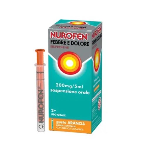 Nurofen Febbre e Dolore Bambini concentrato - 200 mg/5ml sospensione orale - Gusto Arancia 100 ml