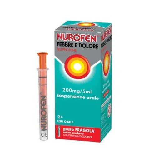 Nurofen Febbre e Dolore Bambini - 200 mg/5ml sospensione orale - Gusto Fragola 100 ml