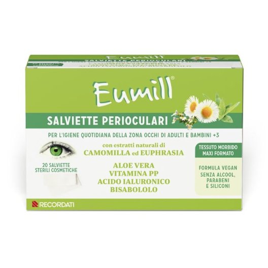 Eumill Salviettine oculari sterili - 20 pezzi per la pulizia dell'occhio Eumill Salviettine oculari sterili - 20 pezzi per la pulizia dell'occhio