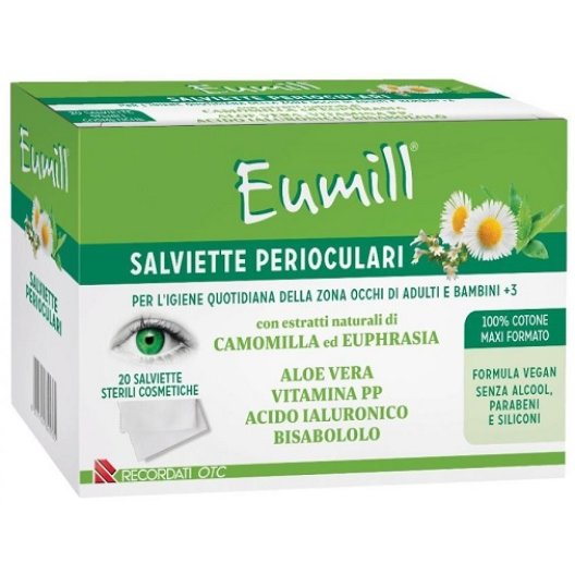 Eumill Salviettine oculari sterili - 20 pezzi per la pulizia dell'occhio Eumill Salviettine oculari sterili - 20 pezzi per la pulizia dell'occhio