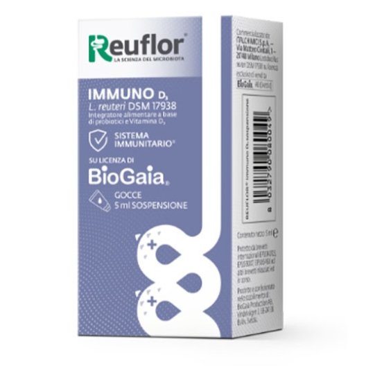 Reuflor Immuno D3 Gocce - fermenti lattici vivi con Vitamina D - 5 ml