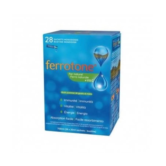 Ferrotone Apple integratore di ferro gusto mela - 28 bustine da 25 ml