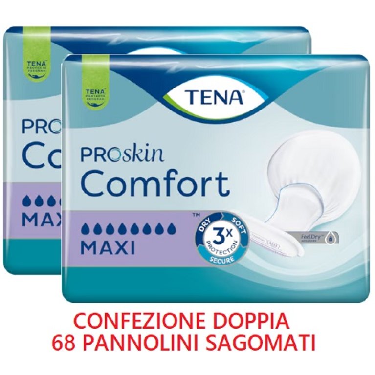 Tena Comfort Maxi - 68 pannolini sagomati - 2 confezioni da 34 pannoloni