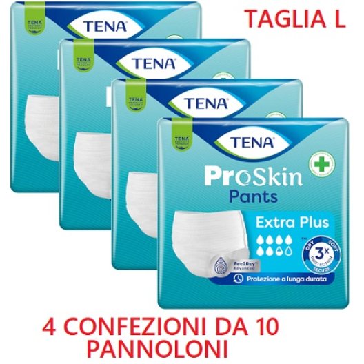 Tena Pants Extra Plus - L - 40 Mutandine Incontinenza 6.5 Gocce - 4 confezioni da 10 pz