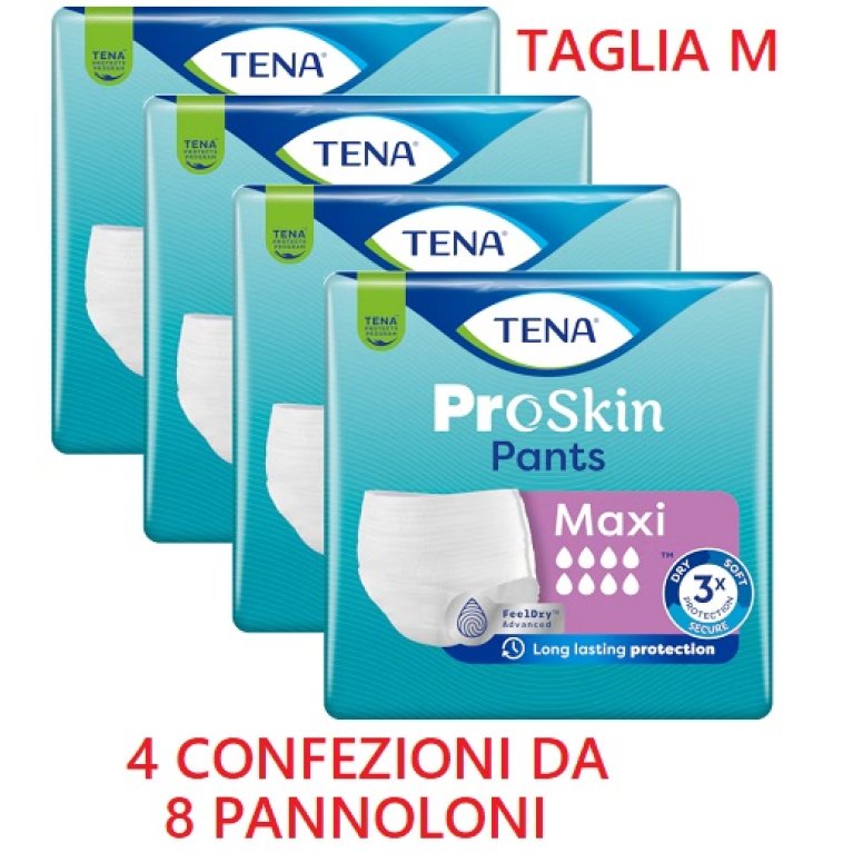 Tena Pants Maxi - M - 32 Mutandine Incontinenza 8 Gocce - 4 confezioni da 8 pz Tena Pants Maxi - M - 32 Mutandine Incontinenza 8 Gocce - 4 confezioni da 8 pz