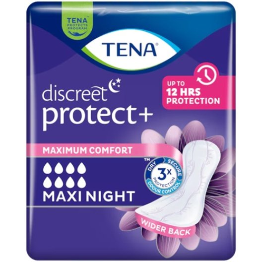Tena Discreet Protect+ Maxi Night - 12 Assorbenti Notte Incontinenza Tena Discreet Protect+ Maxi Night - 12 Assorbenti Notte Incontinenza