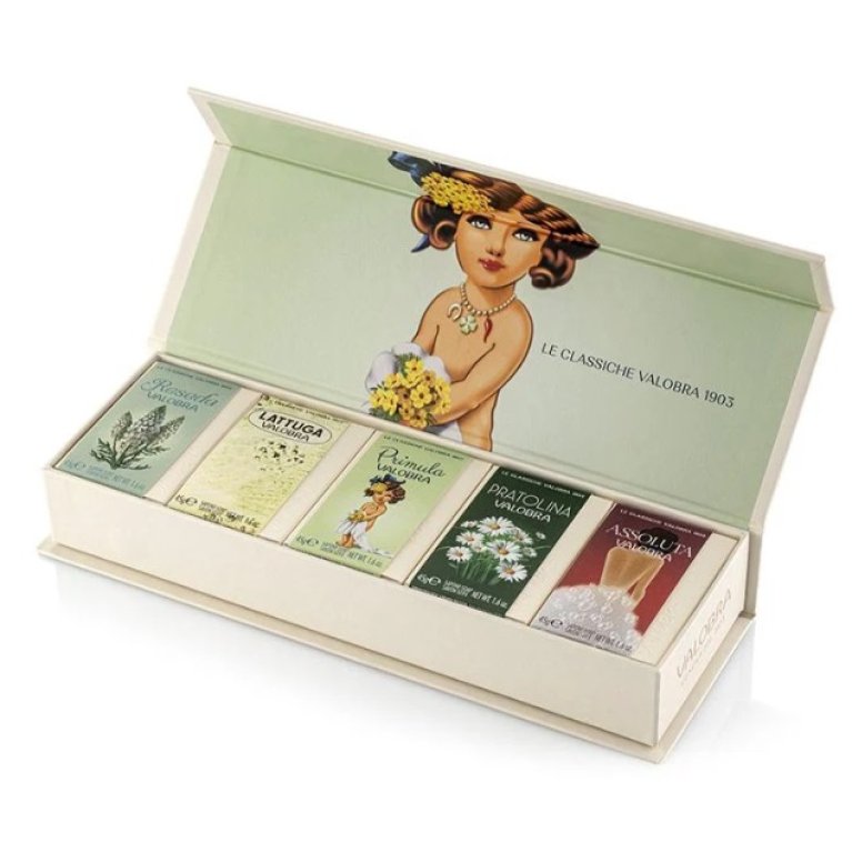 Valobra - Cofanetto regalo saponette profumate - Primula - 5x45 g