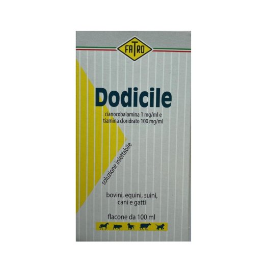 Dodicile soluzione iniettabile di vitamina B12 e tiamina per affaticamento muscolare - 100 ml Dodicile soluzione iniettabile di vitamina B12 e tiamina per affaticamento muscolare - 100 ml