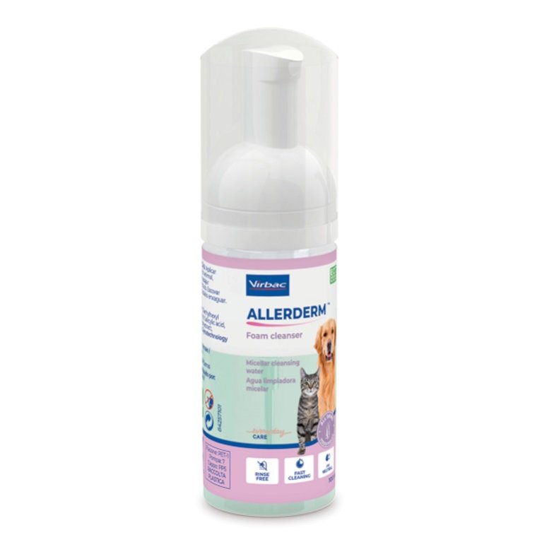 Allerderm Foam - 100 ml - soluzione micellare in schiuma per cani e gatti