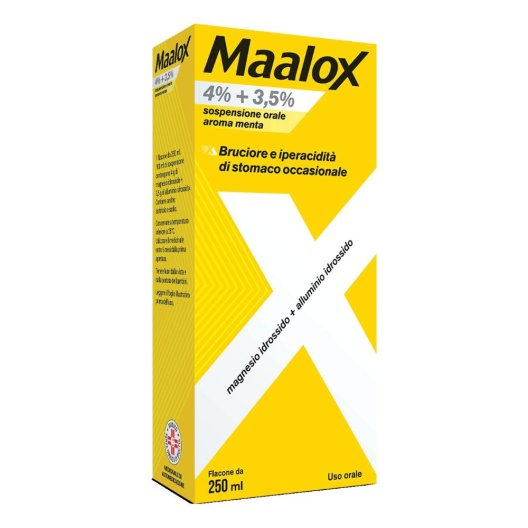 MAALOX*OS SOSP 250ML 4+3,5% ME MAALOX*OS SOSP 250ML 4+3,5% ME