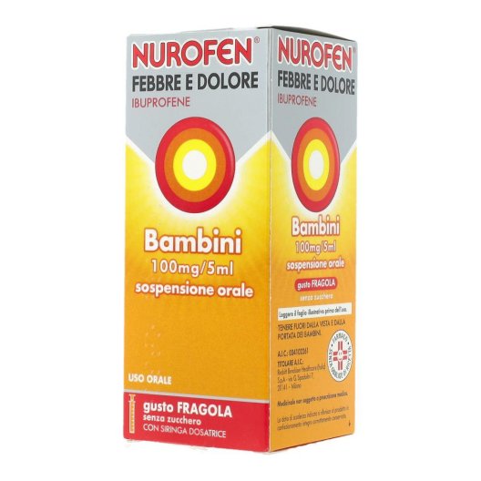 Nurofen Febbre e Dolore Bambini - 100 mg/5ml sospensione orale - Gusto Fragola 100 ml