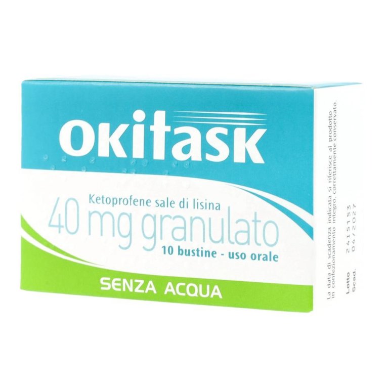 Okitask - 10 bustine orosolubili da 40 mg - antinfiammatorio Okitask - 10 bustine orosolubili da 40 mg - antinfiammatorio