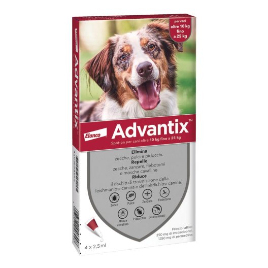 Advantix Spot on - 4 pipette - antiparassitario per cani da 10 a 25 kg