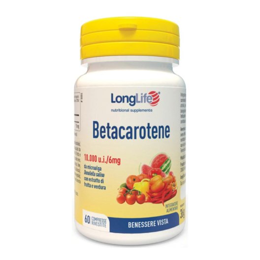 Longlife Betacarotene 10.000 u.i /6 mg - 60 compresse rivestite Longlife Betacarotene 10.000 u.i /6 mg - 60 compresse rivestite