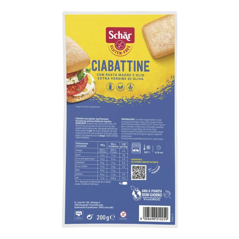 SCHAR CIABATTINA 200G SCHAR CIABATTINA 200G