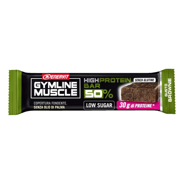 Gymline High muscle barretta proteica low sugar 50% di proteine gusto brownie 60 g