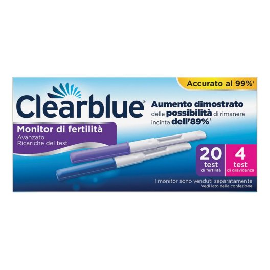 Clearblue Ricariche del test Monitor di Fertilità Avanzato - 20 test di fertilità + 4 test di gravidanza