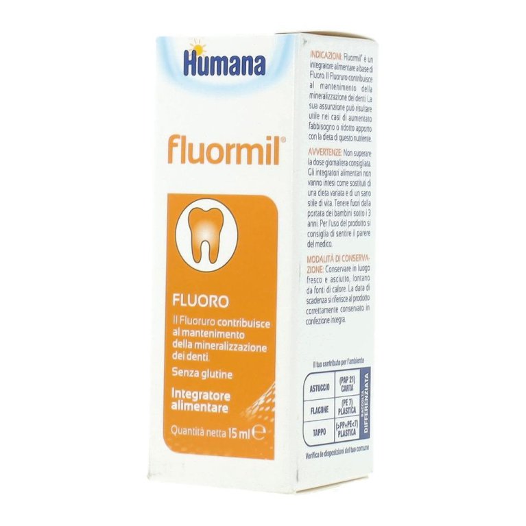 Fluormil Humana gocce integratore alimentare con fluoro - 15 ml