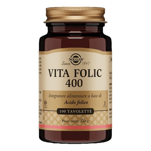 Solgar Vita Folic 400 - integratore di acido folico 400 mcg - 100 compresse