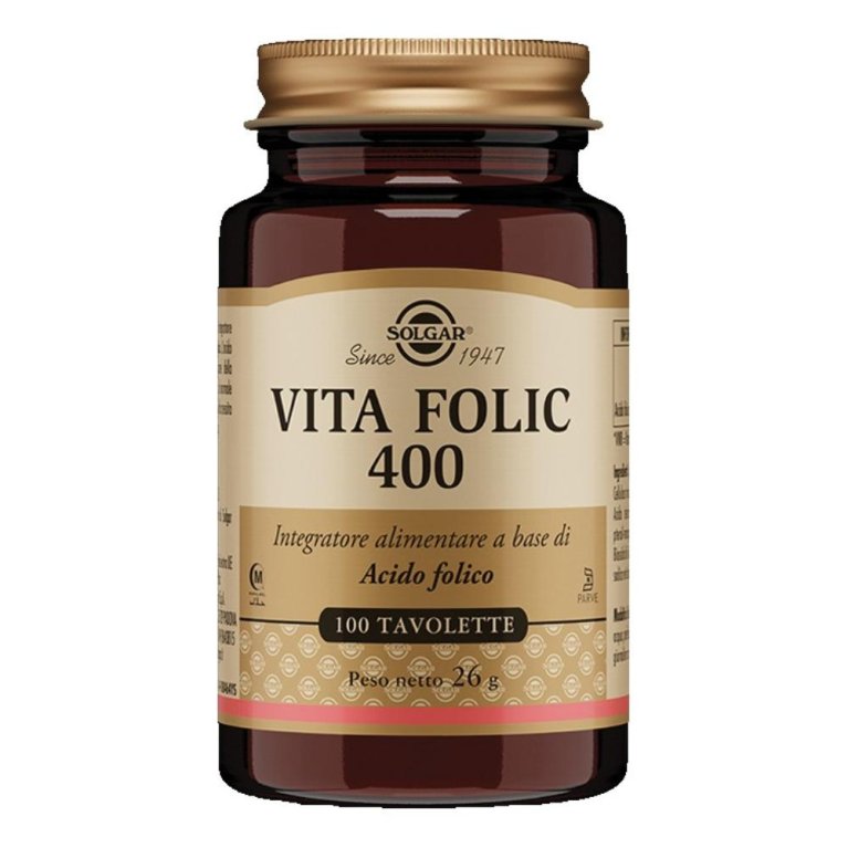 Solgar Vita Folic 400 - integratore di acido folico 400 mcg - 100 compresse