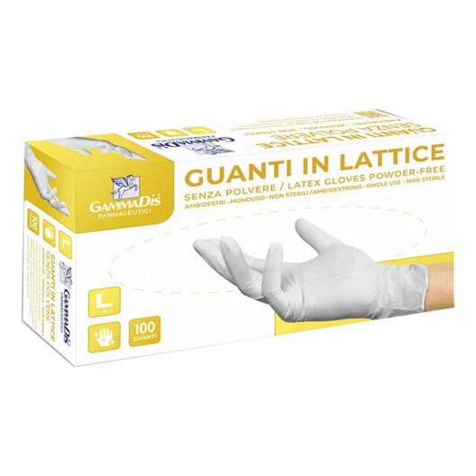 GUANTI LATTICE S/POLV L 100PZ