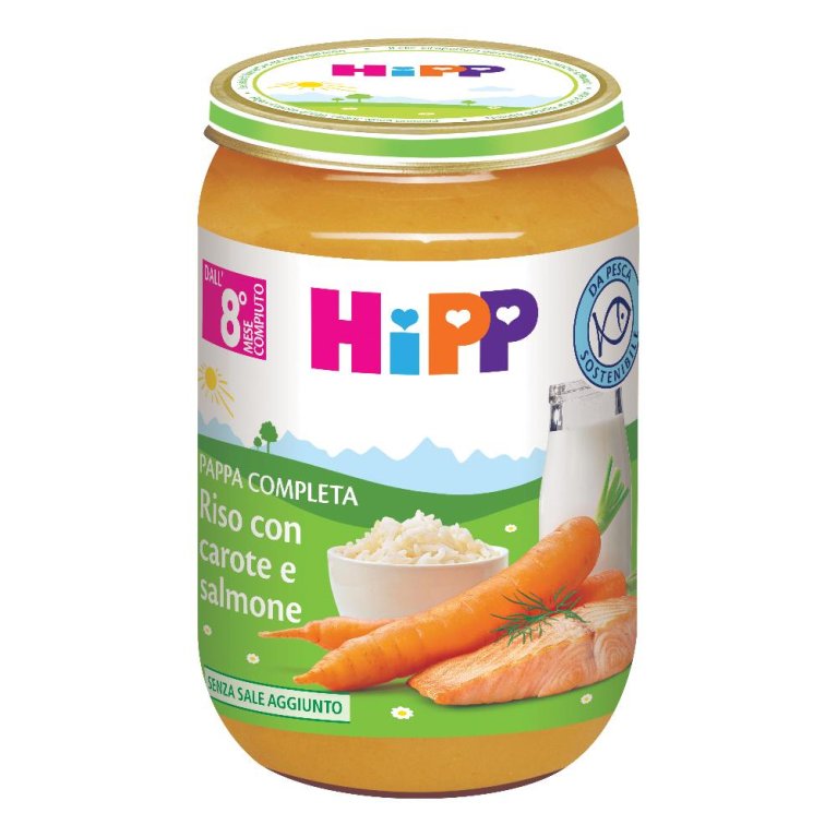 HIPP RISO CAROTE/SALMONE 220G HIPP RISO CAROTE/SALMONE 220G