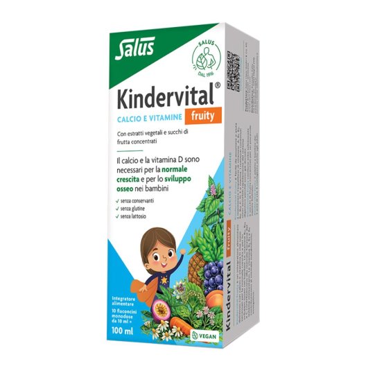 Kindervital Fruity - integratore naturale per crescita e sviluppo - 10 flaconcini Kindervital Fruity - integratore naturale per crescita e sviluppo - 10 flaconcini
