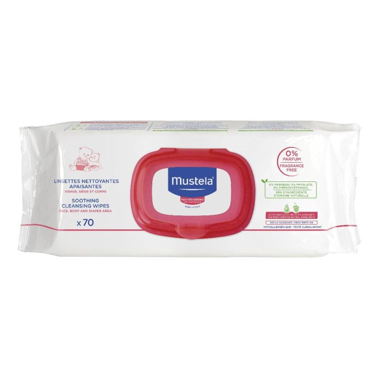 Mustela salviettine detergenti lenitive per pelli sensibili e reattive 70 salviettine Mustela salviettine detergenti lenitive per pelli sensibili e reattive 70 salviettine