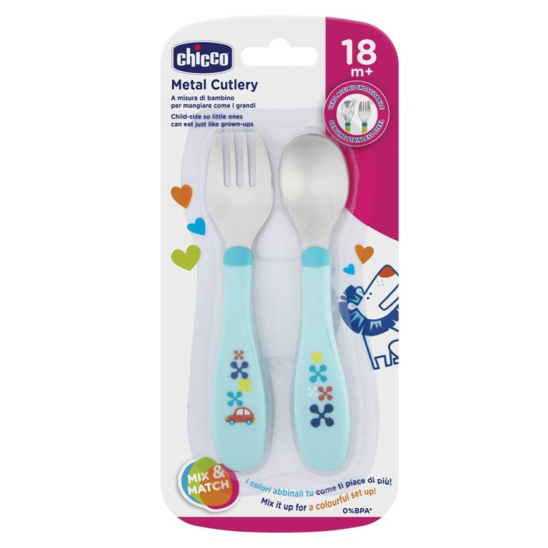 CH POSATE INOX 18M+ AZZURRO/VE CH POSATE INOX 18M+ AZZURRO/VE