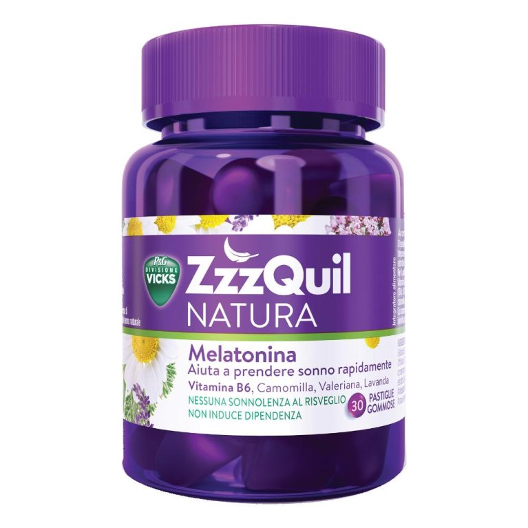 ZZZQuil Natura pastiglie gommose con melatonina per addormentarsi rapidamente - 30 pastiglie gommose gusto frutti di bosco ZZZQuil Natura pastiglie gommose con melatonina per addormentarsi rapidamente - 30 pastiglie gommose gusto frutti di bosco