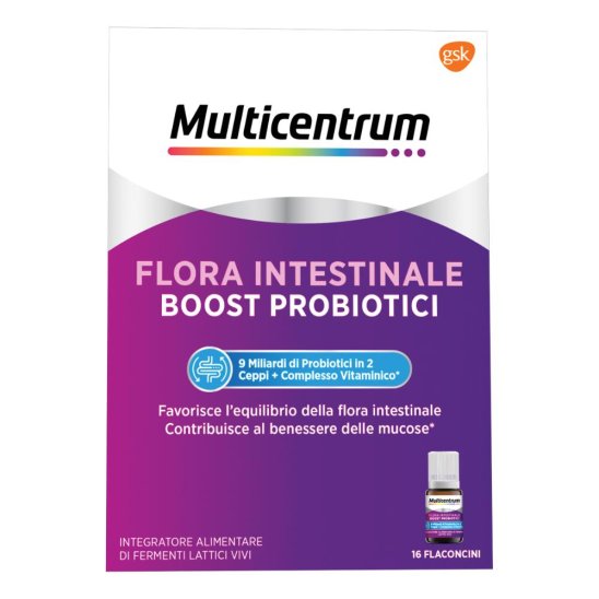 Multicentrum Flora intestinale Boost di probiotici 16 flaconcini Multicentrum Flora intestinale Boost di probiotici 16 flaconcini