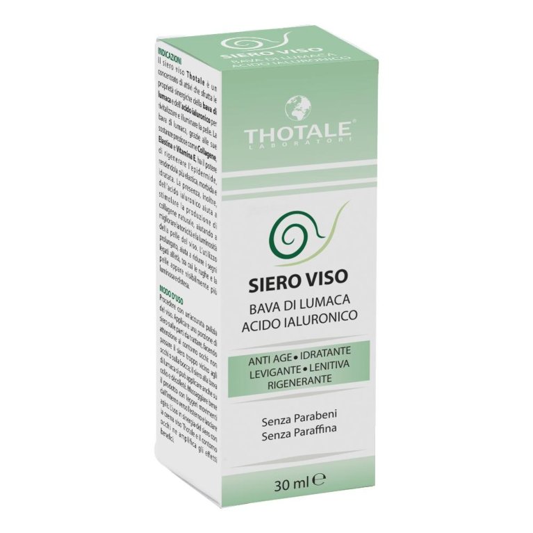 Siero viso alla bava di lumaca e acido ialuronico - Thotale - 30 ml