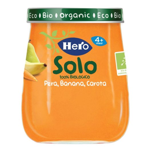 Hero Solo Omogeneizzato Biologico Pera, Banana e Carota - 120 grammi