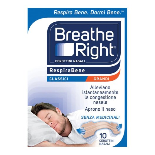 Breathe Right classici grandi - 10 cerotti - respira bene