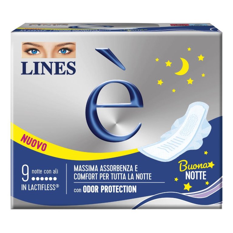 Lines è assorbenti Notte con ali - 9 assorbenti