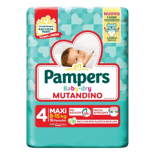 Pampers Baby Dry mutandino Maxi - taglia 4 dagli 8 ai 15 Kg - 16 pannolini