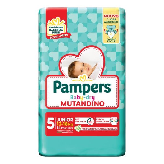 Pampers Baby Dry mutandino Junior - taglia 5 da 12 a 18 Kg - 14 pannolini