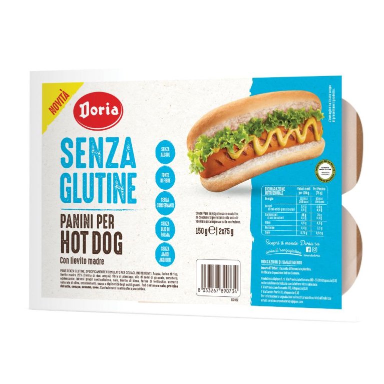 DORIA PANINI HOT DOG 2X75G DORIA PANINI HOT DOG 2X75G