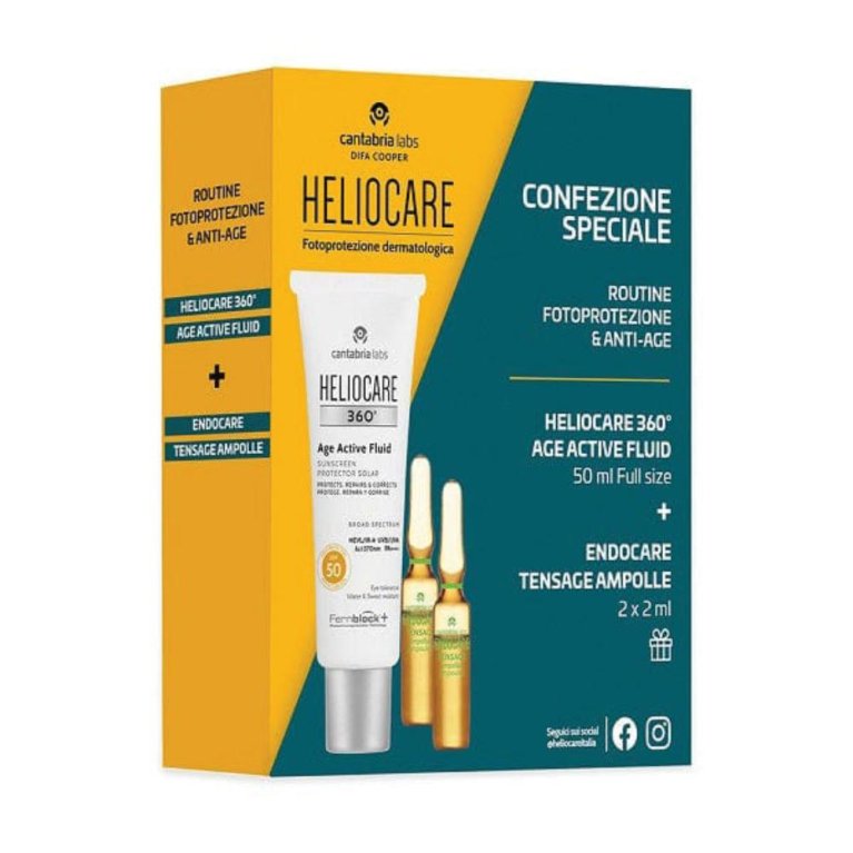 Heliocare 360° Age Active Fluid + Endocare Tensage Ampolle - Edizione limitata
